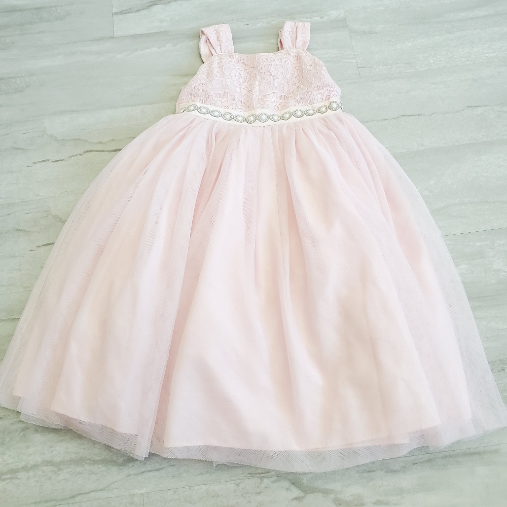 MARMELLATA Girls Lace sequin jewel flowy dress